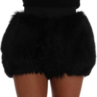 Dolce &amp; Gabbana Black Lamb Fox Fur Mini Hot Pants.$1,259