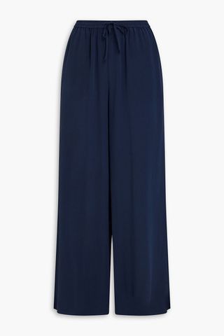 Silk Crepe De Chine Wide-Leg Pants