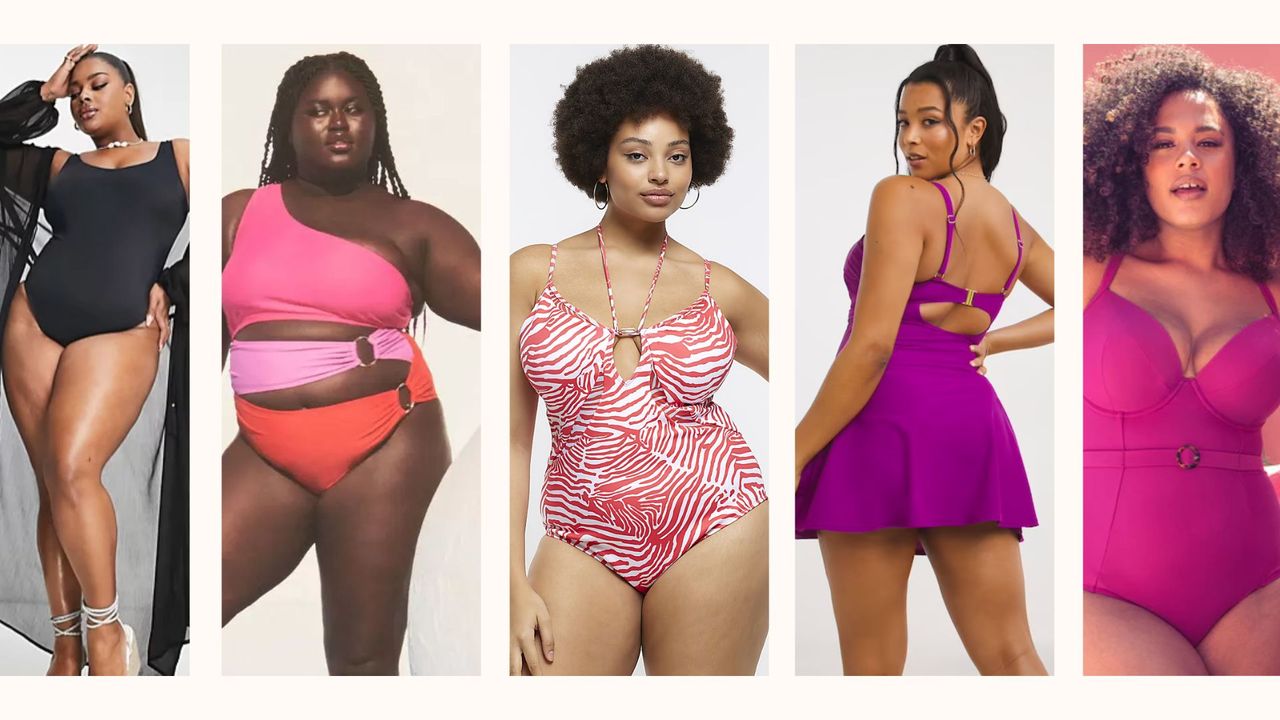 best plus size swimwear: ASOS, Eloquii, River Island, Simply Be, Curvy Kate