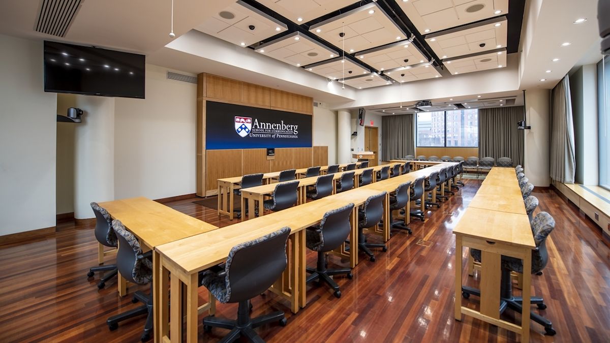 The University of Pennsylvania’s Annenberg School for Communication recently replaced its aging legacy Christie rear-projection wall and Spyder X20 with the Christie Spyder X80 and a Christie Velvet Apex Series video wall in Room 500—the school’s primary presentation center for speakers and guests.