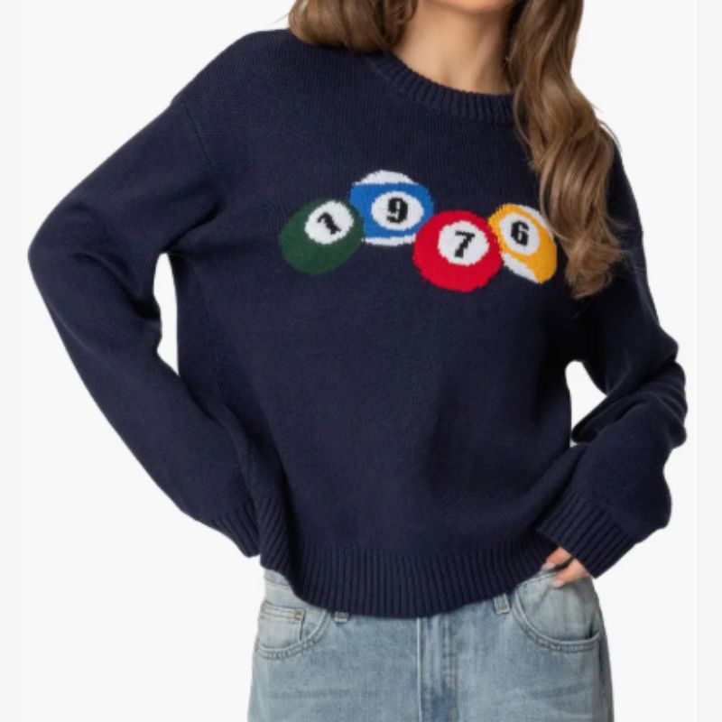 knitted graphic jumper