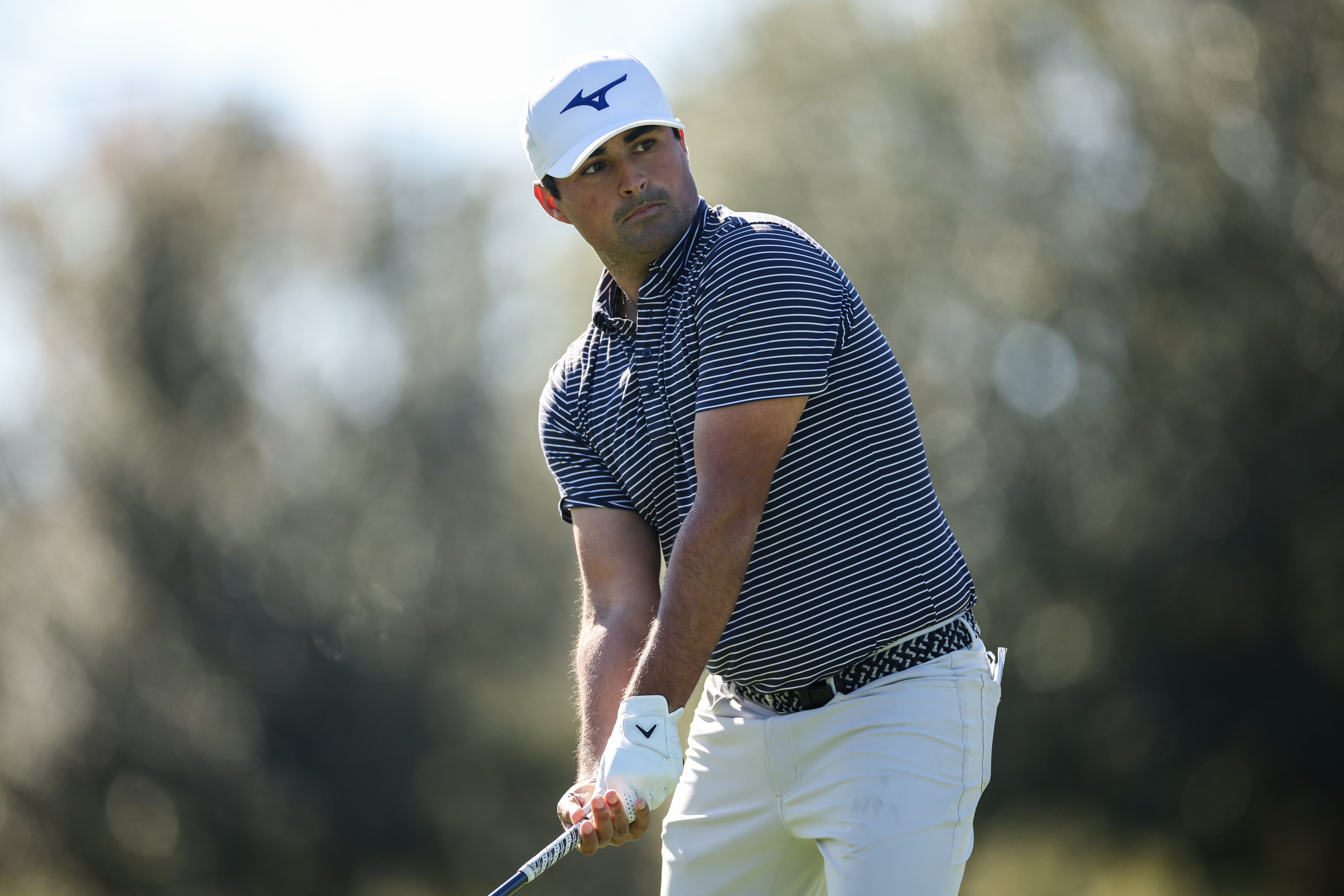 Bryson Nimmer plays a shot from the 9th tee during the second round of PGA TOUR Q-School presented by Korn Ferry