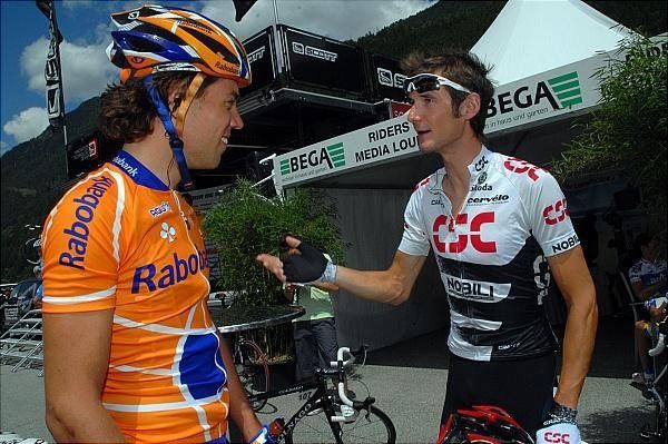 Fr&auml;nk Schleck (Team CSC), 28, at the start.