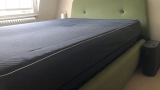 Eight Sleep Pod 3 mattress topper on a green bed