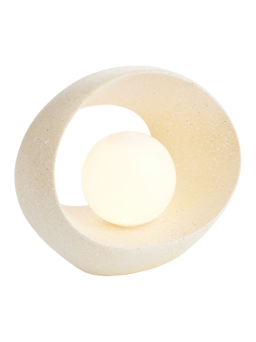 White Faux Terrazzo Solar LED Table Lamp
