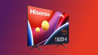 The Hisense U6HF on a red and purple background.
