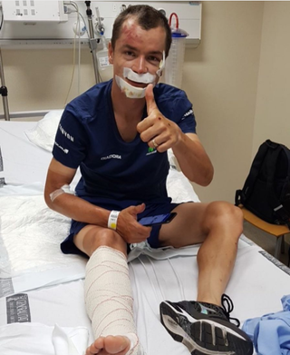 Thumbs up from Carlos Betancur from hospital
