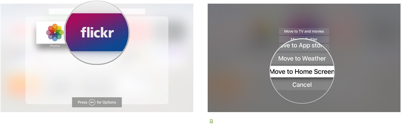 Removing an app in jiggly mode in Apple TV