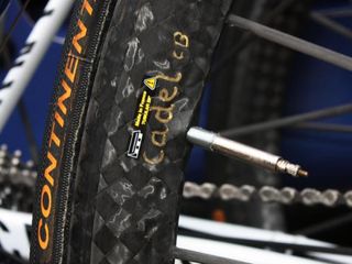 A bit of tape around the valve stem keeps it from rattling.