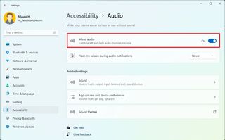 Accessibility mono audio