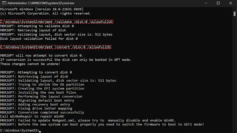 Secure boot disk management for Windows 11