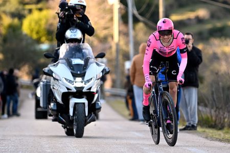 ALES FRANCE FEBRUARY 05 Neilson Powless of The United States and Team EF Education Easypost sprints during the 53rd Etoile de Besseges Tour Du Gard 2023 Stage 5 a 1066km individual time trial stage from Ales to Ales EDB2021 on February 05 2023 in Ales France Photo by Luc ClaessenGetty Images