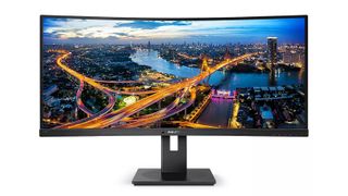 Philips 346B1C ultrawide monitor on a white background