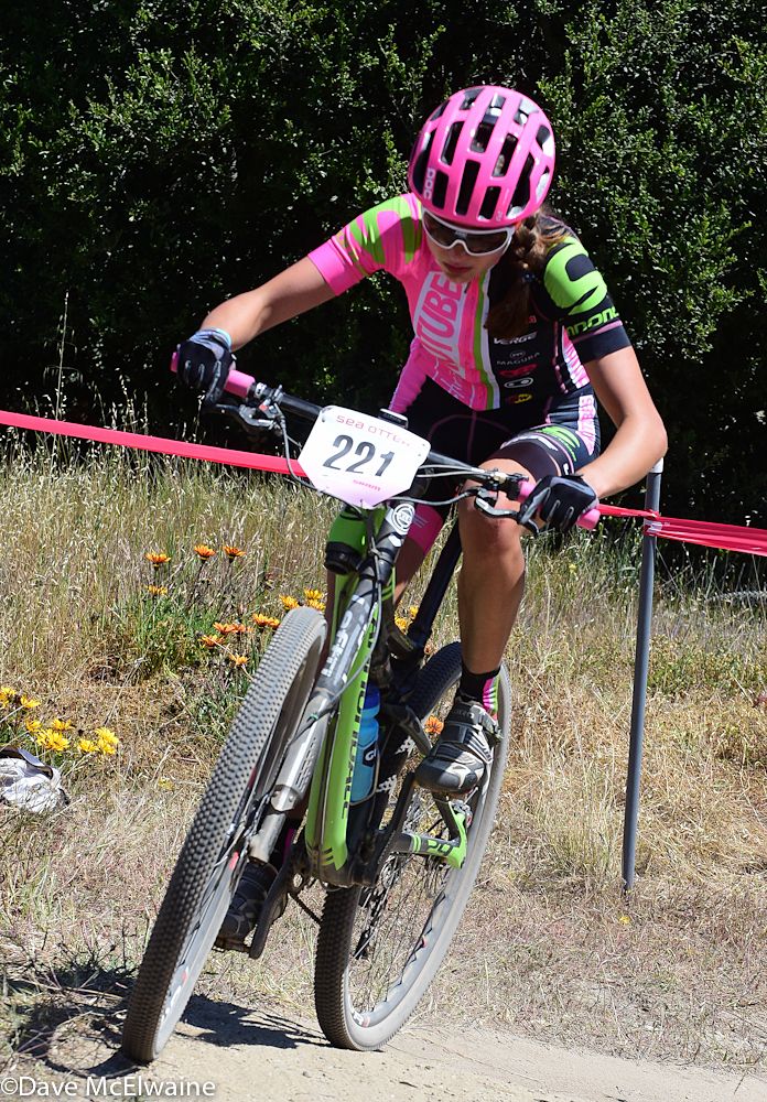 Emily Shields (Stan&rsquo;s NoTubes) climbing at the end of lap one