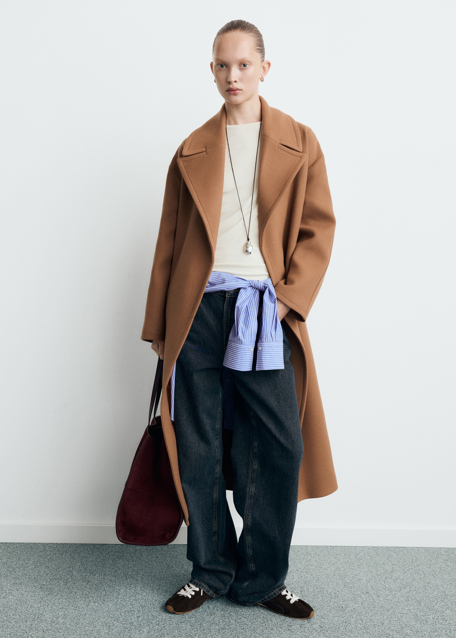 Manteco Wool Coat With Belt - Women | Mango Usa