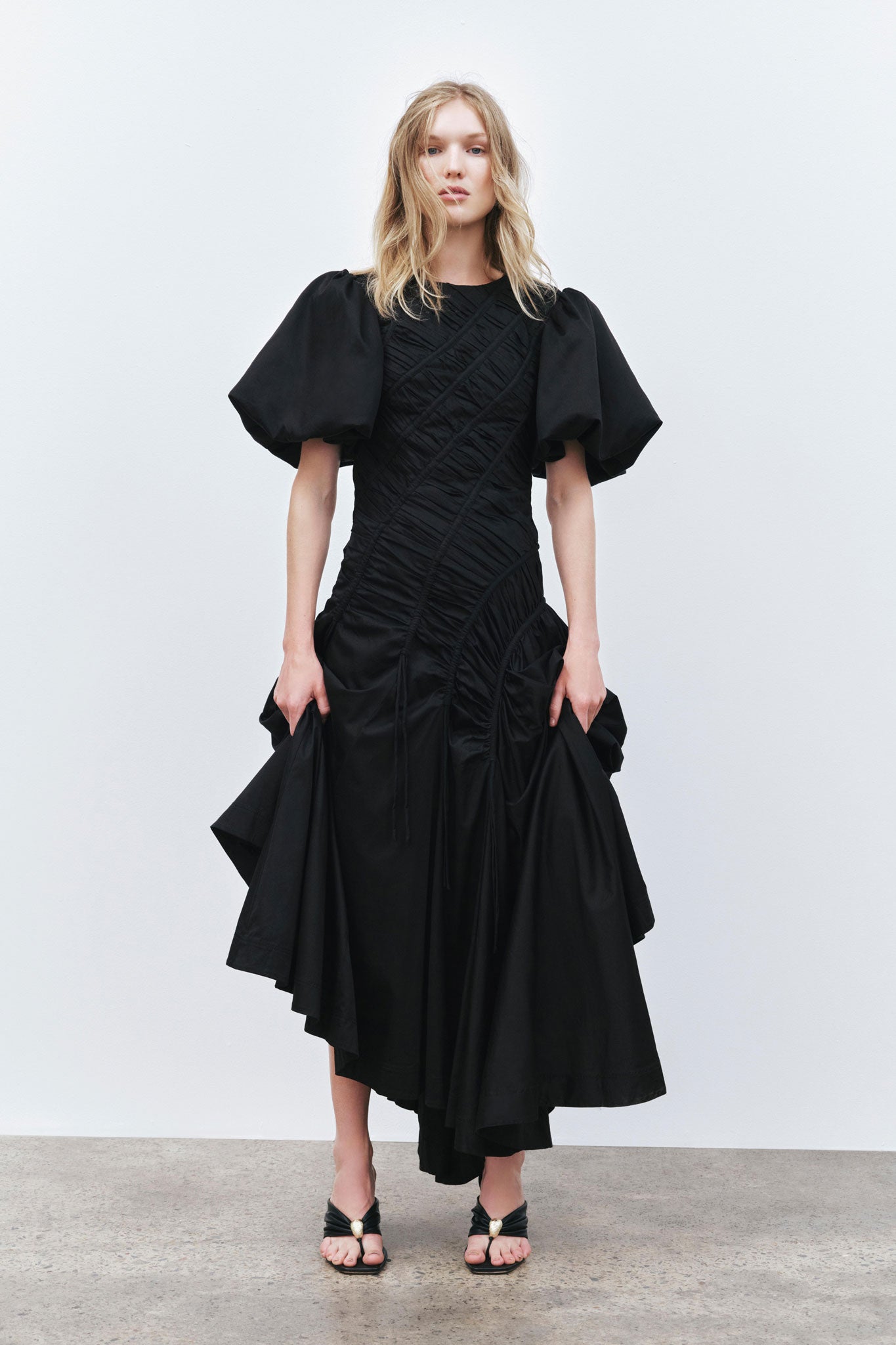 Wisteria Midi Dress-Black / 8