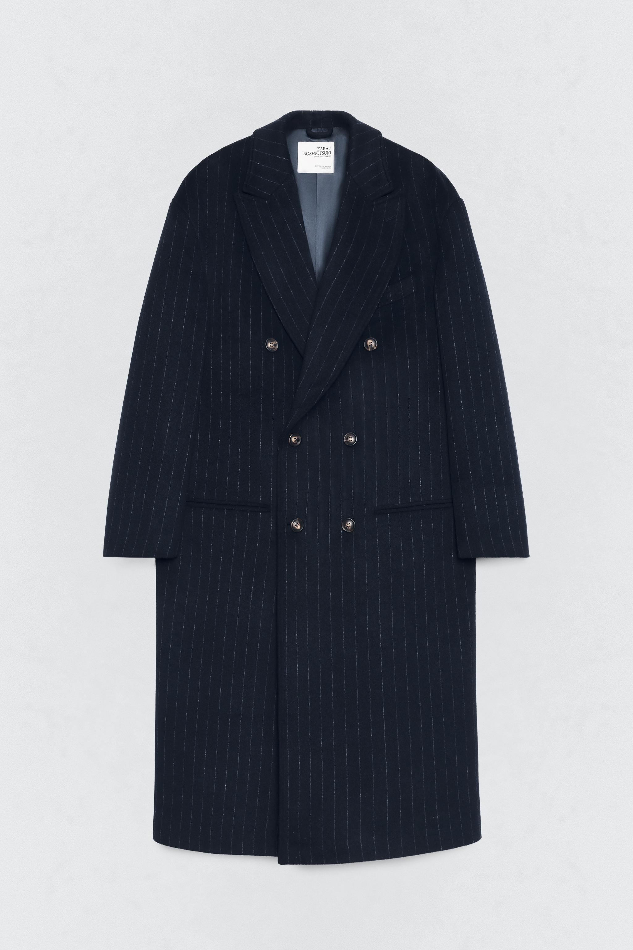 Soshiotsuki X Zara Pinstripe Oversize Fit Coat