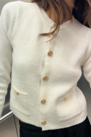 Knit Cardigan With Gold Buttons