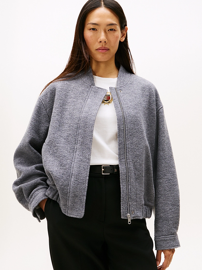 Tommy Hilfger, Textured Wool Blend Bomber Jacket