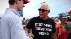 Roger Stone at a Donald Trump rally in 2022