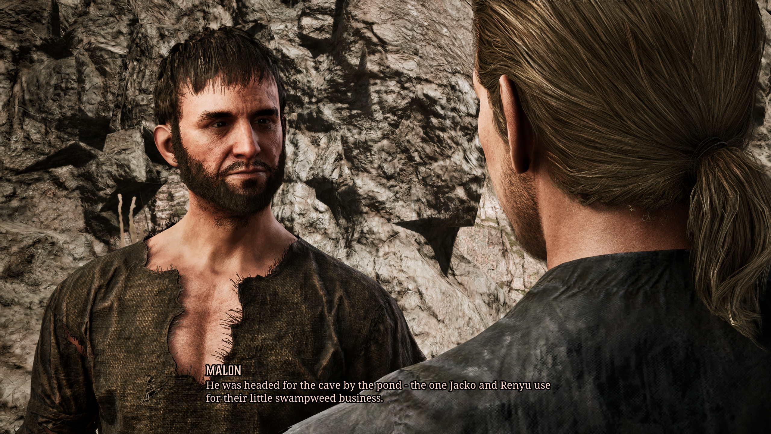 Gothic Remake Up to His Neck: The Nameless Hero speaking to Malon, a farmer in the New Camp, about Bran's location.