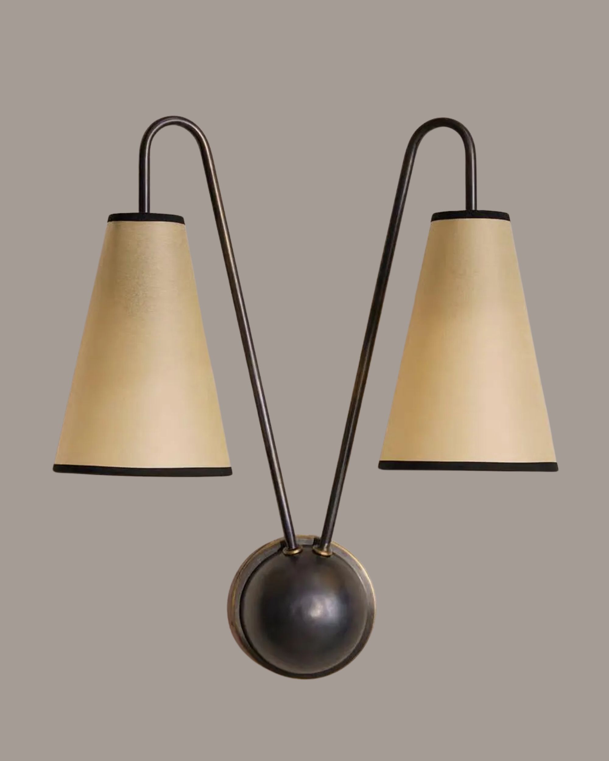Milano Lighting, Blackened Double Shade Wall Sconce