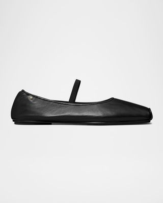 Runway Leather Mary Jane Ballerina Flats