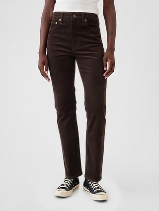 High Rise Corduroy Vintage Slim Pants