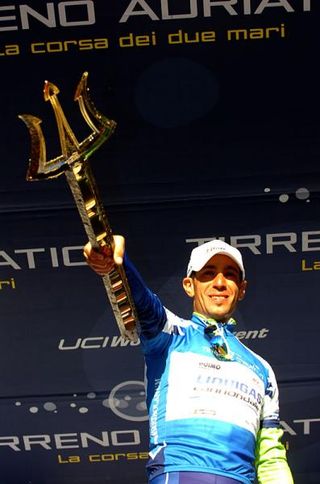 Vincenzo Nibali (Liquigas-Cannondale) on the podium