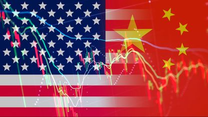 US China stock market selloff concept