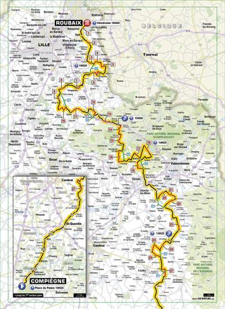 2015 Paris-Roubaix map
