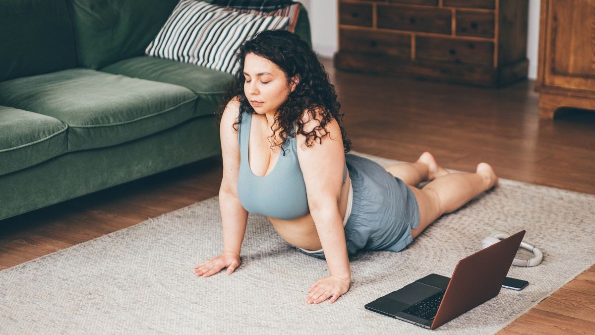 Woman practising yoga