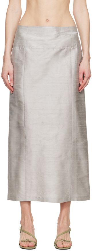 Silver Amara Midi Skirt