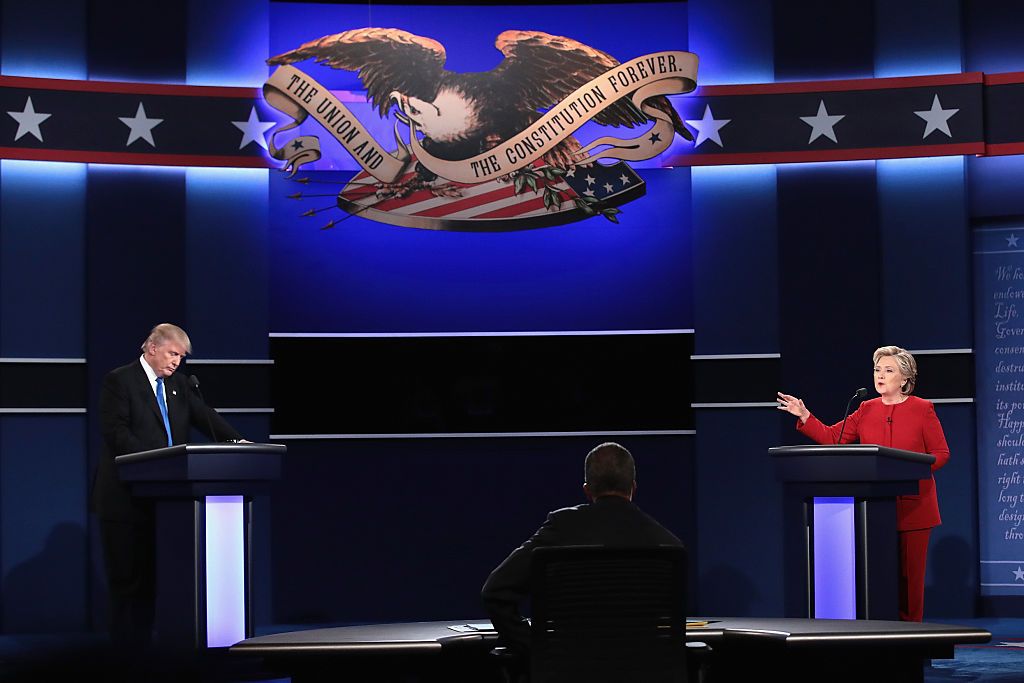 Donald Trump and Hillary Clinton at the first presidential debate. 