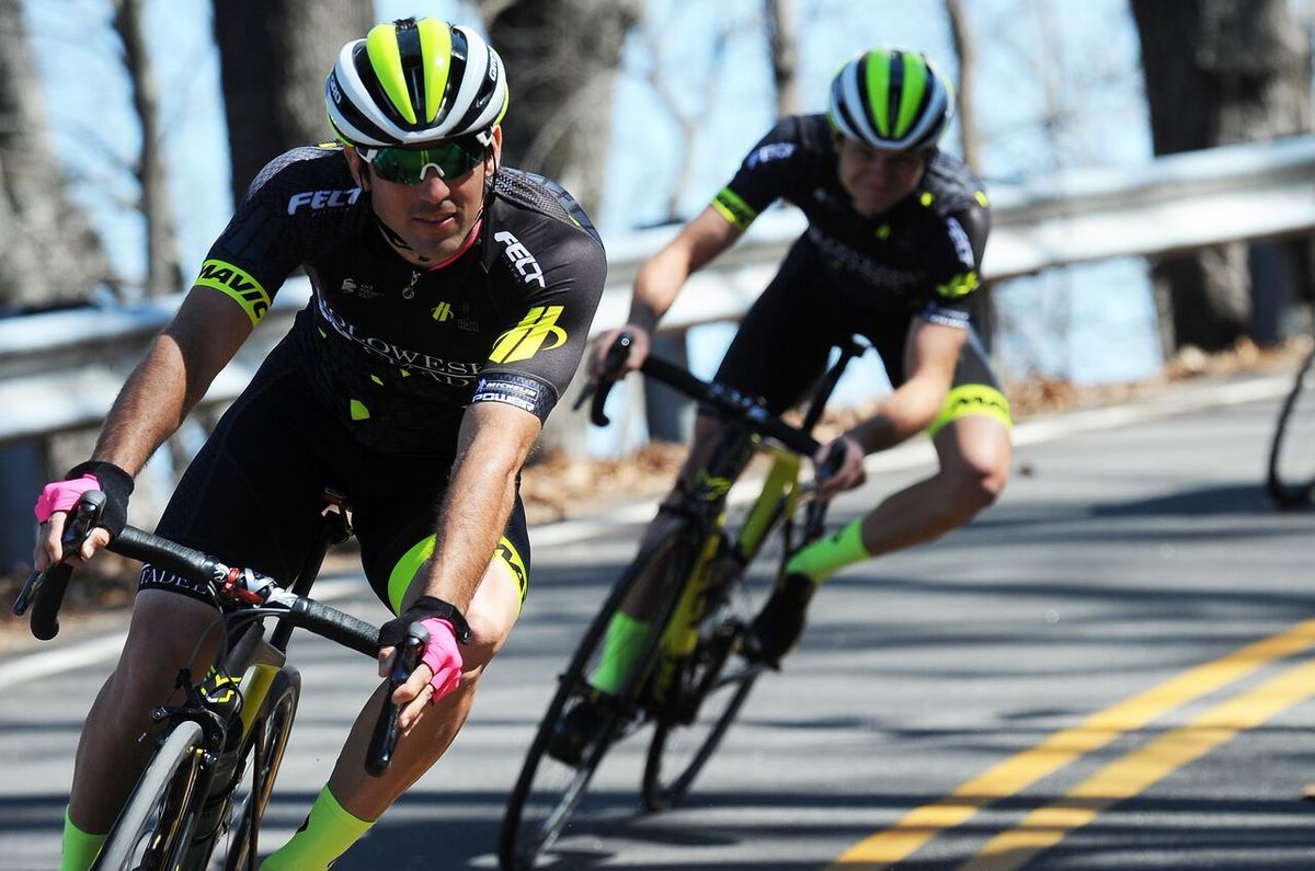 Ty Magner glides through a corner during Holowesko-Citadel team camp