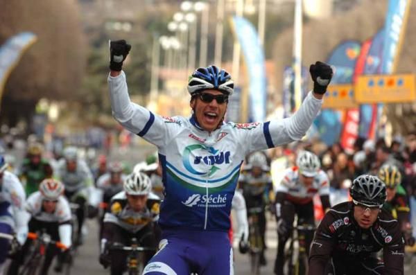 Stephane Poulhies (Saur - Sojasun) wins stage 5a of the Etoile de Besseges.