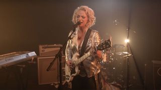 Samantha Fish plays an Alpine White Gibson SG