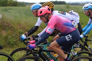 Michael Woods (EF Education First) in the bunch during stage 2 at the 2019 Criterium du Dauphine