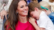 Kate Middleton and youngest son Louis embracing