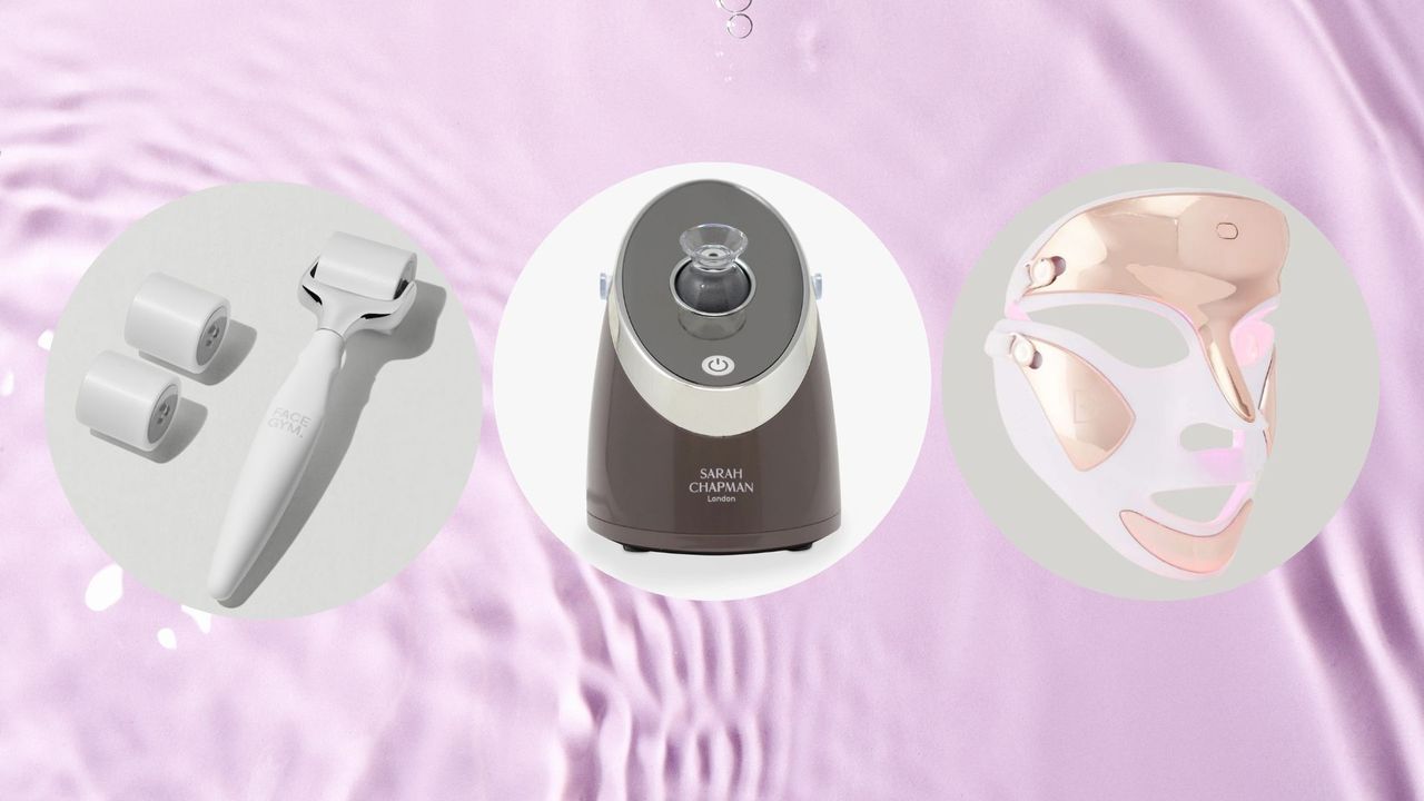 composite of the best skincare devices from FaceGym/Sarah Chapman/Dr Dennis Gross included in the woman&amp;home guide