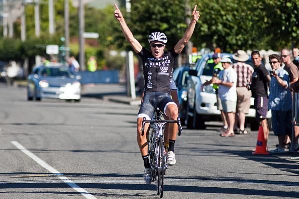 James Williamson (Pure Black Racing) celebrates his victory.