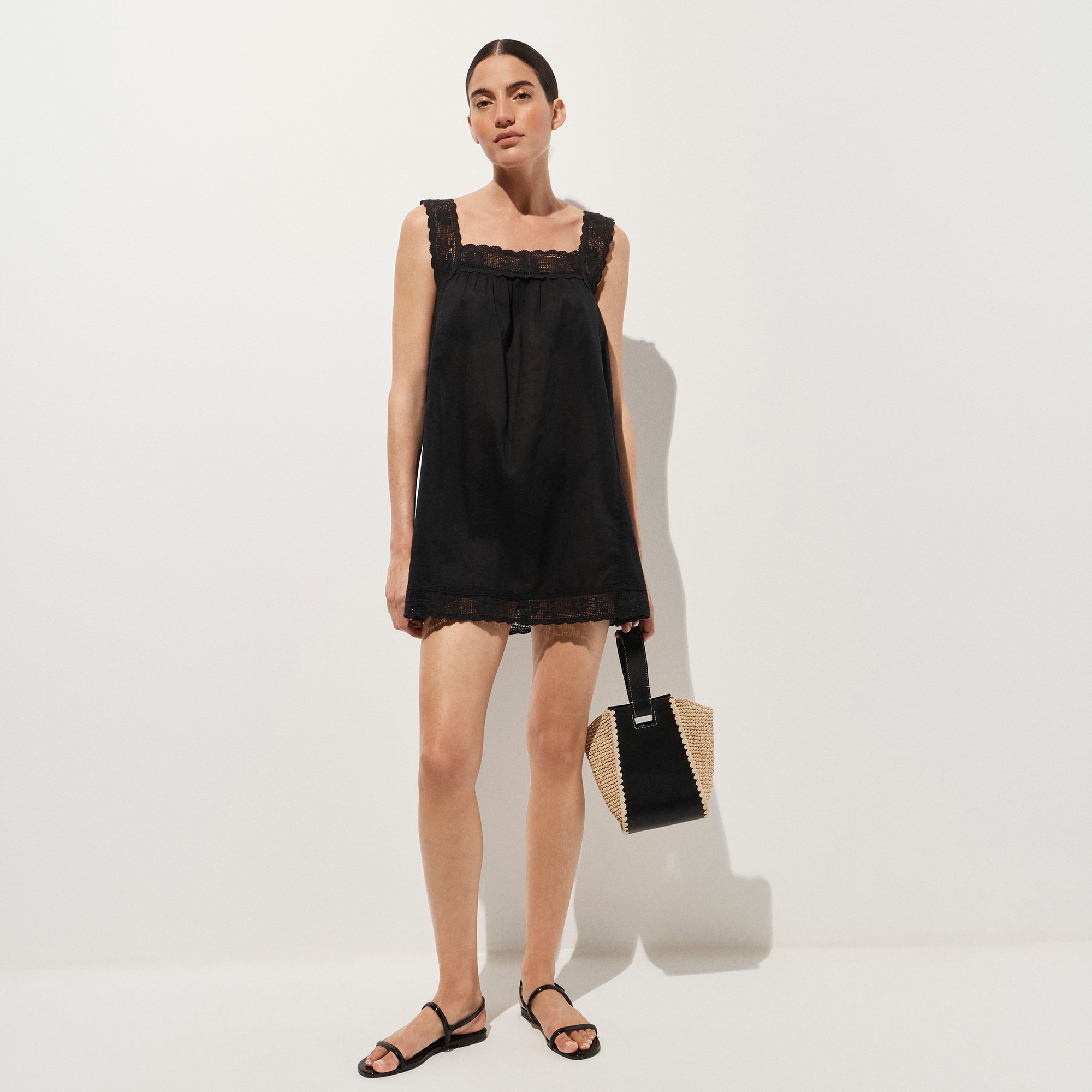 Lace-Trim Mini Beach Dress