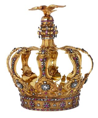 Gold Portuguese crown of about 1760, with diamonds, emeralds and rubies.