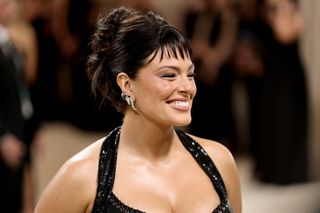 side profile of Ashley Graham smiling at the 2024 Met Gala