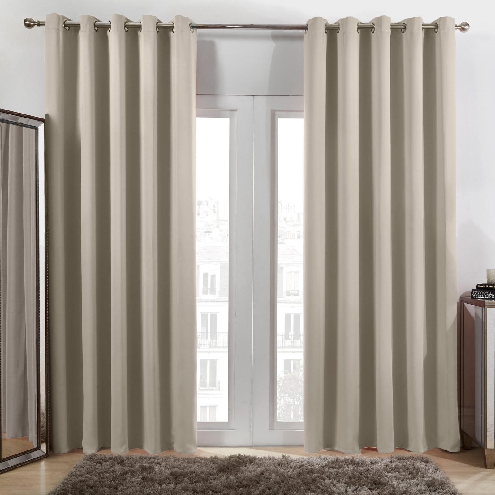 Pair of Thermal Ready Made Eyelet Blackout Curtains