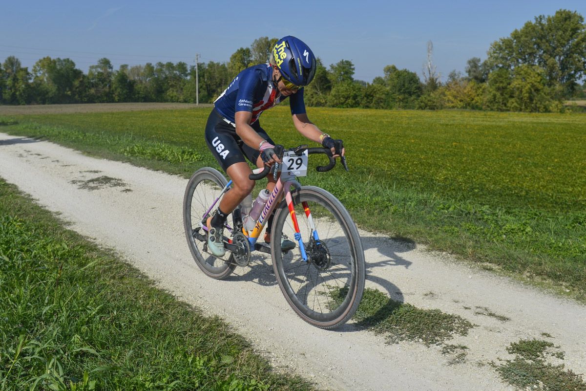Gravel World Championships 2022 - Women Elite - 1st Edition - Vicenza - Cittadella 140 km - 08/10/2022 - Sarah Sturm (USA) - photo Tommaso Pelagalli/SprintCyclingAgency&Acirc;&copy;2022