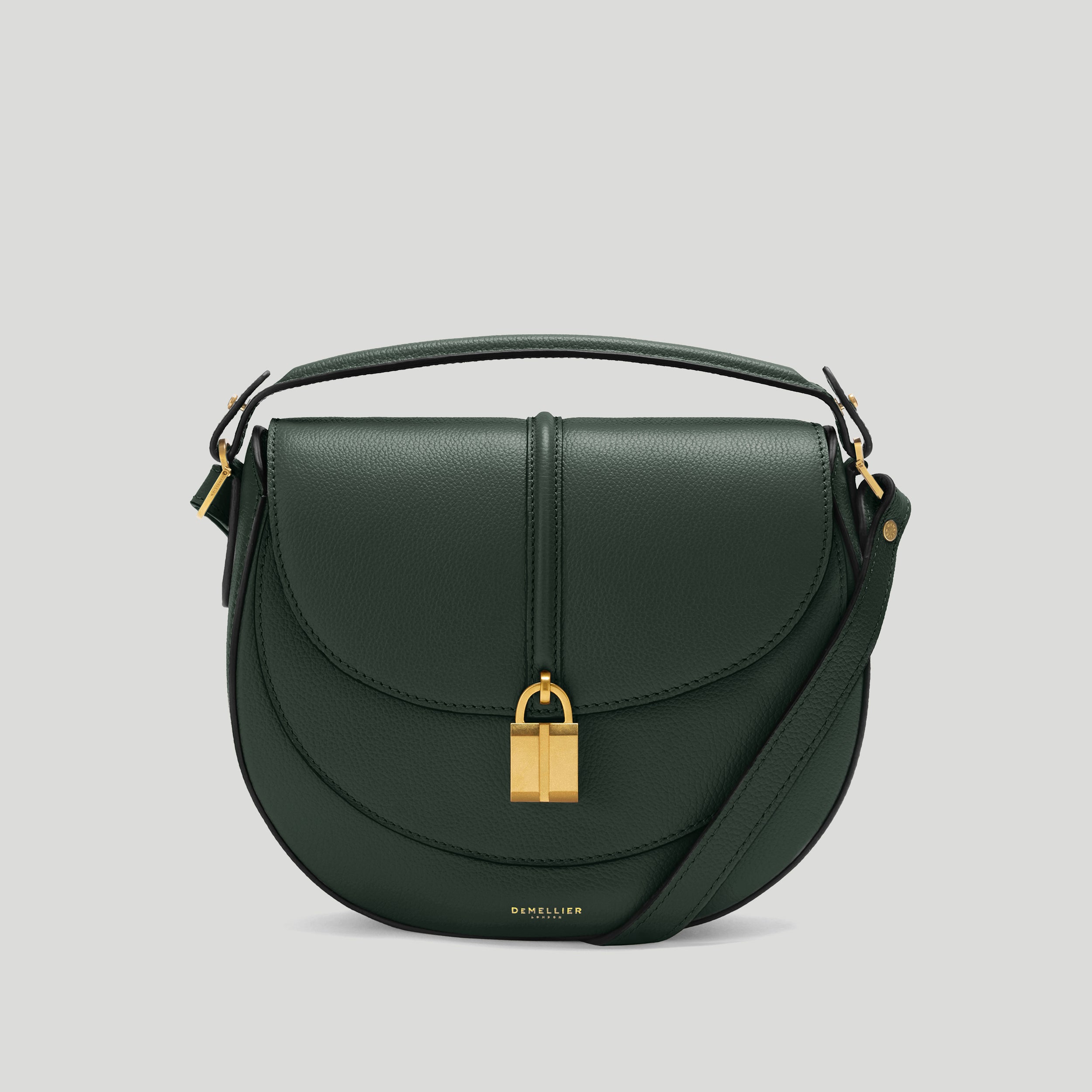The Siena Saddle | Dark Green Small Grain | Demellier
