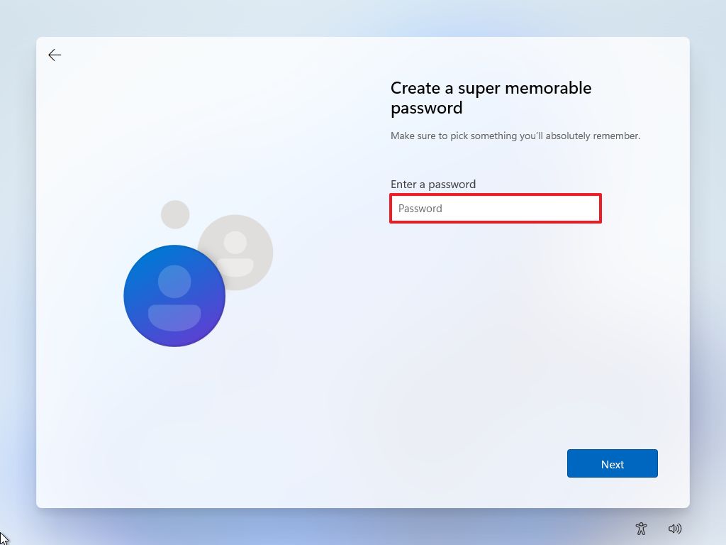 OOBE account password
