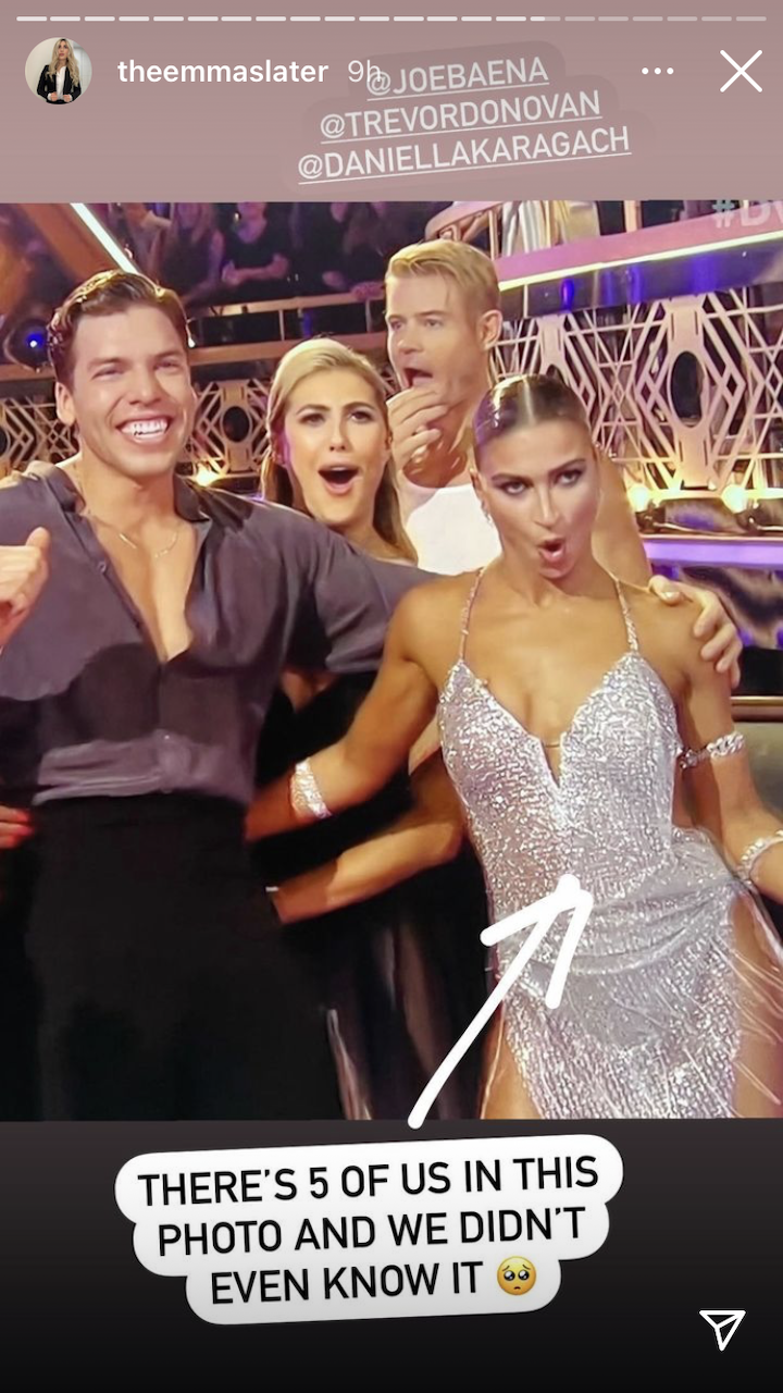 Emma Slater backstage on Dancing with the Stars