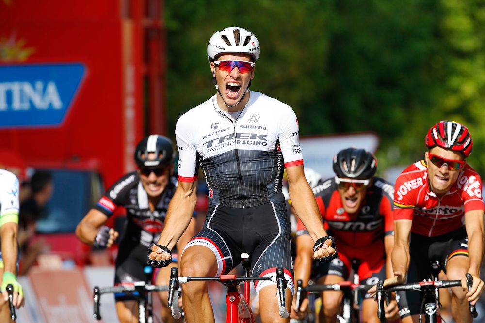Danny van Poppel (Trek Factory Racing) wins stage 12 of the 2015 Vuelta a Espana.